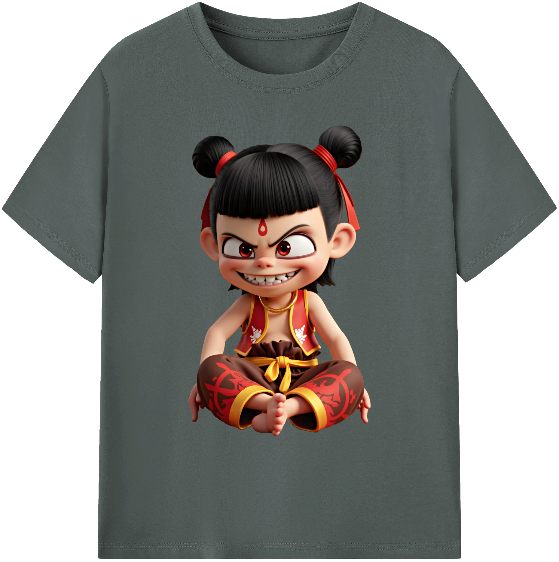 （画像用） Ne Zha 2 ナタ 魔童の大暴れ 綿100％ メンズ半袖Tシャツ｜肌触りやわらか＆通気性